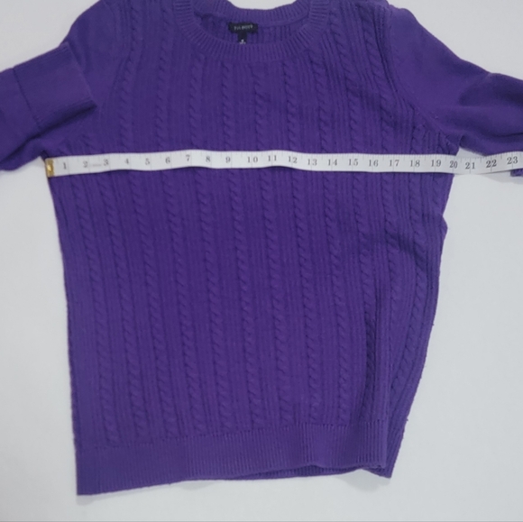 Talbots Rich Purple Crewneck Cable Knit Sweater Size M - Picture 12 of 14